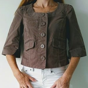 Anthropologie Cidra Brown Cropped Jacket